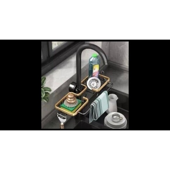 Sink Caddy Faucet Sponge Holder Kitchen Sponge Over The Sink Hanging Rack OC2